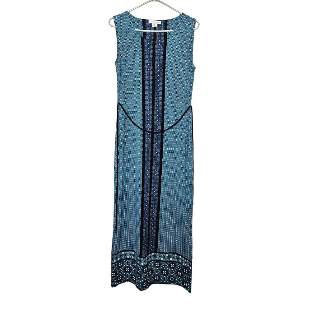 Liz Claiborne Size Medium M Maxi Dress Green Print Long Polyester Boho Indie